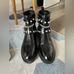 Black Rhinestone boots